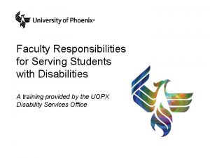 Faculty Responsibilities for Serving Students with Disabilities A