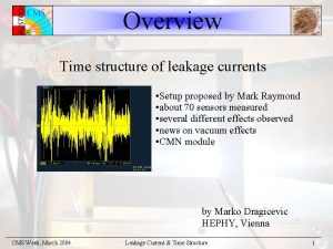 Overview Time structure of leakage currents Setup proposed