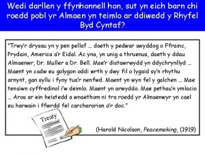 Wedi darllen y ffynhonnell hon sut yn eich