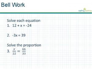 Bell Work How to Identify Multistep Equations Some