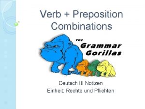 Verb Preposition Combinations Deutsch III Notizen Einheit Rechte