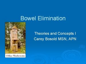 Bowel Elimination Theories and Concepts I Carey Bosold