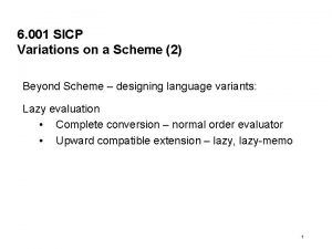 6 001 SICP Variations on a Scheme 2