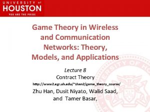 Game Theory in Wireless and Communication Networks Theory