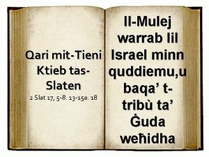 IlMulej warrab lil Qari mitTieni Israel minn Ktieb