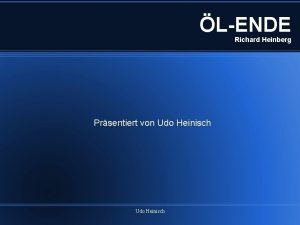 LENDE Richard Heinberg Prsentiert von Udo Heinisch Natur