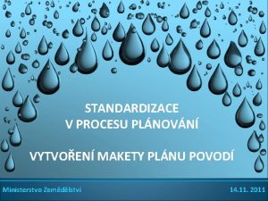 STANDARDIZACE V PROCESU PLNOVN MAKETA STANDARDIZACE V PROCESU