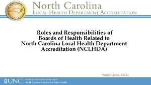 Roles and Responsibilities of Boards of Health Related