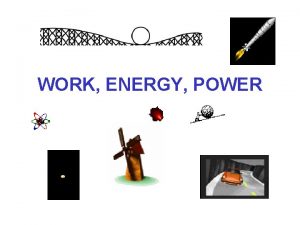 WORK ENERGY POWER WORK OBJECTIVE 1 To relate