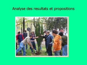 Analyse des resultats et propositions Criticits observes par