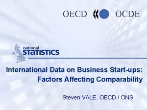 OECD OCDE International Data on Business Startups Factors