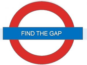 FIND THE GAP Knowns unknowns and known unknowns