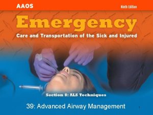 39 Advanced Airway Management 1 Cognitive Objectives 1