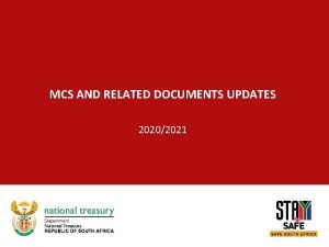 MCS AND RELATED DOCUMENTS UPDATES 20202021 1 20202021