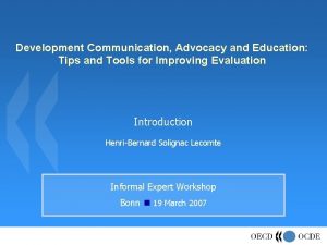 Development Communication Advocacy and Education Tips and Tools