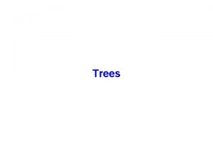 Trees Trees review Hierarchical data structure Set of