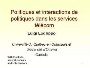 Politiques et interactions de politiques dans les services