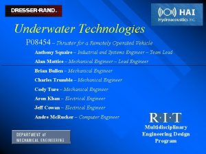 Underwater Technologies P 08454 Thruster for a Remotely