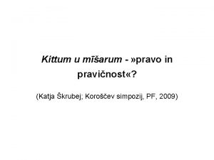 Kittum u marum pravo in pravinost Katja krubej