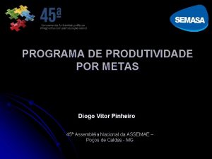 PROGRAMA DE PRODUTIVIDADE POR METAS Diogo Vitor Pinheiro