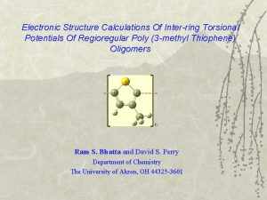 Electronic Structure Calculations Of Interring Torsional Potentials Of