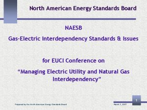 North American Energy Standards Board NAESB GasElectric Interdependency