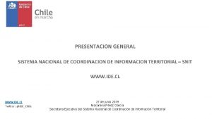 PRESENTACION GENERAL SISTEMA NACIONAL DE COORDINACION DE INFORMACION