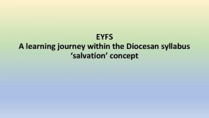 EYFS A learning journey within the Diocesan syllabus