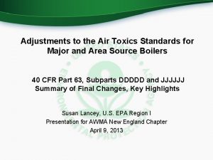 Adjustments to the Air Toxics Standards for Major