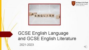 GCSE English Language and GCSE English Literature 2021