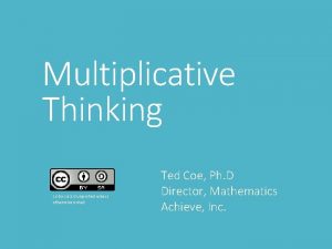 Multiplicative Thinking ccbysa 3 0 unported unless otherwise