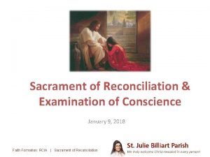 Sacrament of Reconciliation Examination of Conscience January 9