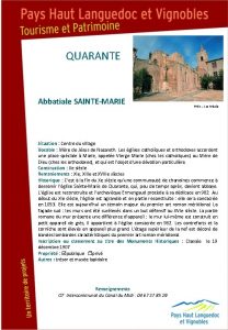 QUARANTE Abbatiale SAINTEMARIE PHLV Luc Micola Situation Centre
