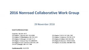 2016 Nonroad Collaborative Work Group 29 November 2018