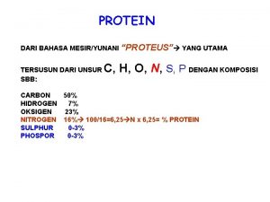 PROTEIN DARI BAHASA MESIRYUNANI PROTEUS YANG UTAMA TERSUSUN