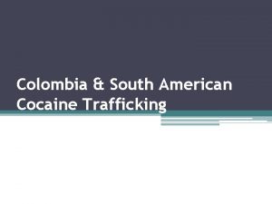 Colombia South American Cocaine Trafficking Who produces cocaine