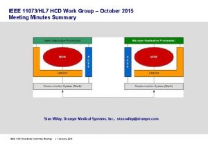 IEEE 11073HL 7 HCD Work Group October 2015
