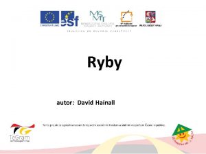 Ryby autor David Hainall Ryby Nejpoetnj skupina obratlovc