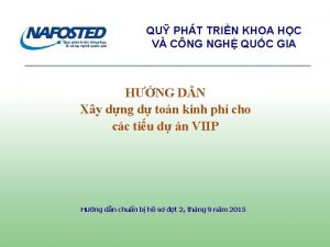 QU PHT TRIN KHOA HC V CNG NGH