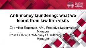 Antimoney laundering what we learnt from law firm