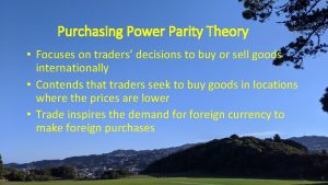 Purchasing Power Parity Theory Focuses on traders decisions