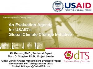An Evaluation Agenda for USAIDs Global Climate Change
