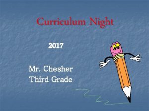 Curriculum Night 2017 Mr Chesher Third Grade Curriculum