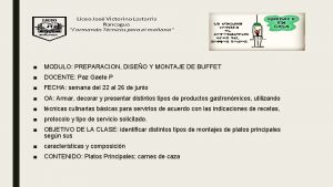 MODULO PREPARACION DISEO Y MONTAJE DE BUFFET DOCENTE