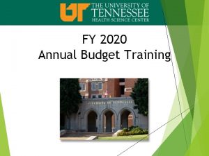 FY 2020 Annual Budget Training Position Control Automatic