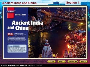 Ancient India and China Section 1 Ancient India
