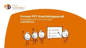 Format PPT Kwaliteitsgesprek Waardigheid trots op locatie LOCATIE