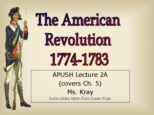 APUSH Lecture 2 A covers Ch 5 Ms