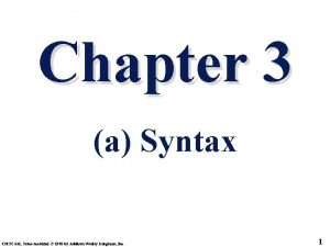 Chapter 3 a Syntax CMSC 331 Some material