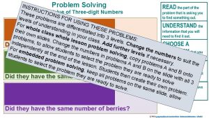 Problem Solving INST RUC Thes Place of Threedigit